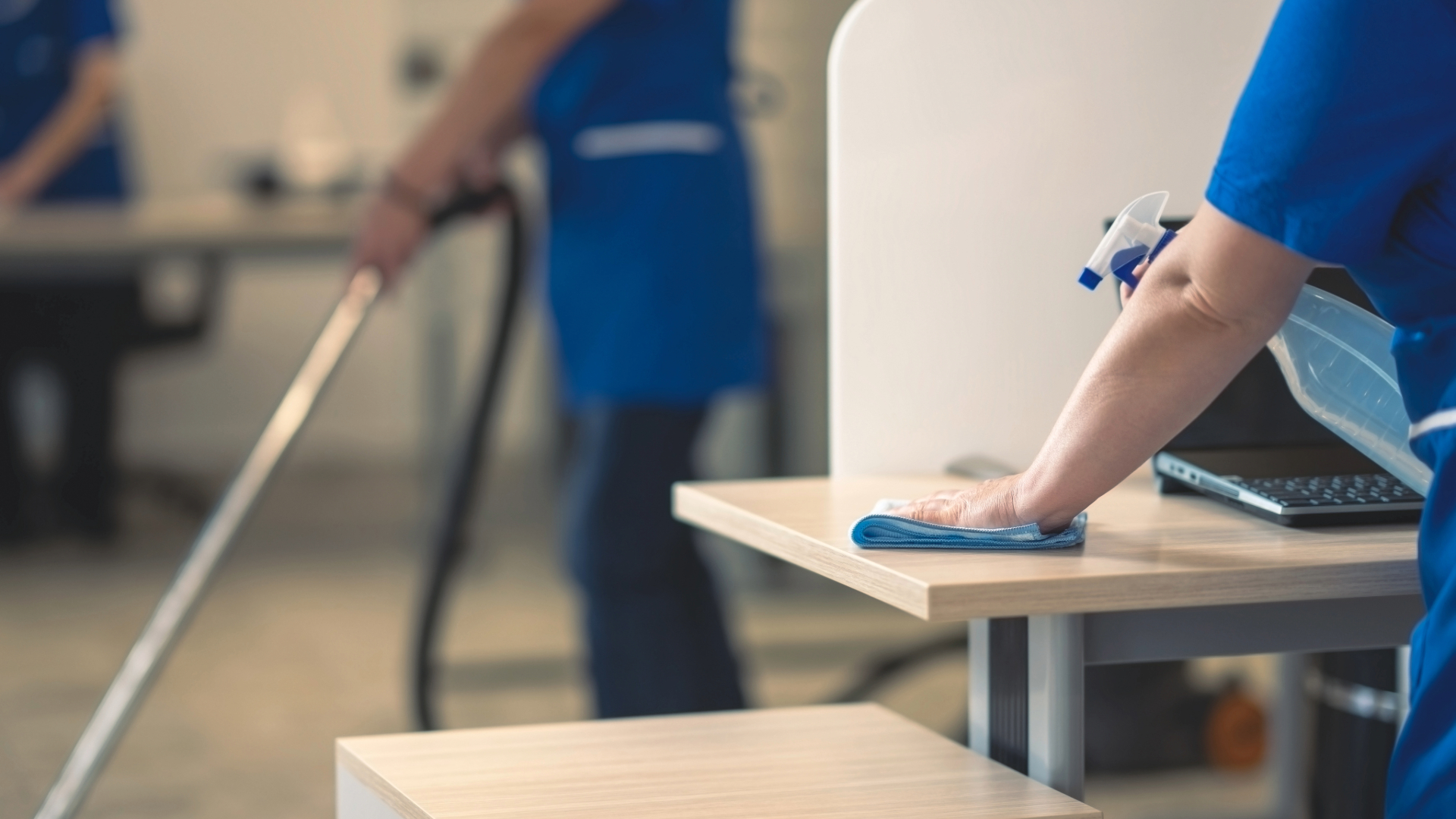Professional cleaning staff